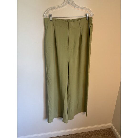 Womens Wide Leg Palazzo Dress Pants with Pockets Size 2XL Lime Green NWT - Picture 8 of 14